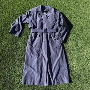 London Fog Women's Size 8 Navy Blue Classic Trench Coat Style Jacket